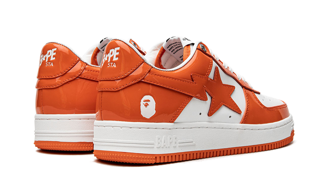 Sta Patent Leather Orange White