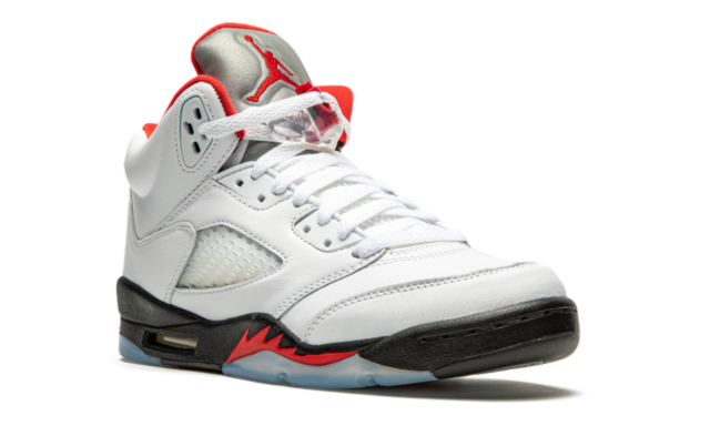 5 Retro Fire Red Silver Tongue
