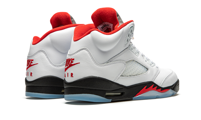 5 Retro Fire Red Silver Tongue