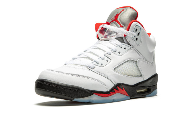 5 Retro Fire Red Silver Tongue