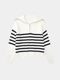 Pull zippé rayé Casual - Cross & Crown