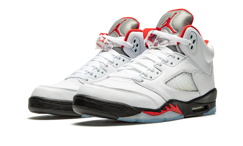 5 Retro Fire Red Silver Tongue